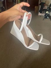 White Wedge Heel