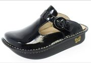 Alegria Mules Shoes Black Patent Leather Classic Slip On ALG-101 EU 38 US 8-8.5