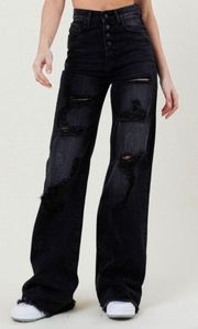 Wide Leg Black Jeans