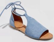 Universal Threads Universal Thread Blue Faux Suede Aileen Sandals Women's Size 6.5 NWT