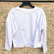 Lucky in Love White ZIPS ARE SEALED Sweatshirt/Jacket. Size Large. NWT