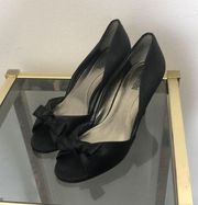 reaction satin kitten heel pumps