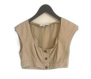 L'Academie Shrunken Vest Khaki Size S