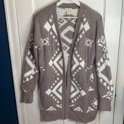 Ruby Moon Long Open Thick Fuzzy Knit Aztec Southwest Cardigan Size Large