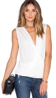 L’ Academie white drape top. NWT