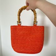 Orange Straw Purse