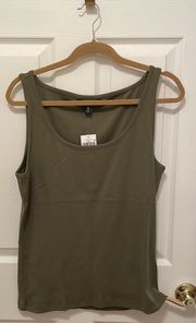 Olive Ribbed Tank Top