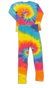 Women's Just Love Thermal Rainbow Tie-Dye Pajama Set L