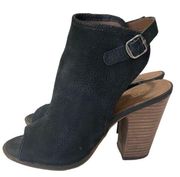 Lucky Brand LK Lisza Black Open Toe Bootie (Size 7)