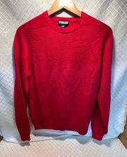 Lands’ End Cable Knit Wool Blend Sweater Size M 10-12 Crew Neck