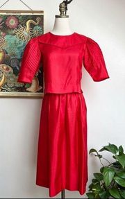 Lanz Originals Vintage 1980s Red Skirt & Top Set