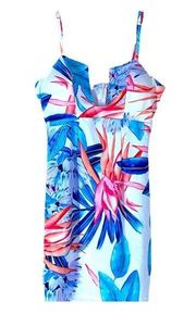 Zeagoo Deep V Neck Floral Spaghetti Strap Bodycon Dress NEW size Small