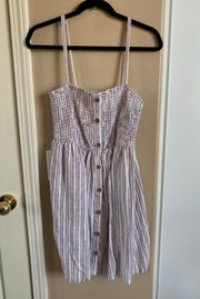 striped smocked maxi dress