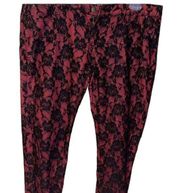 Celebrity Pink Black and Red Paisley Lace Pants