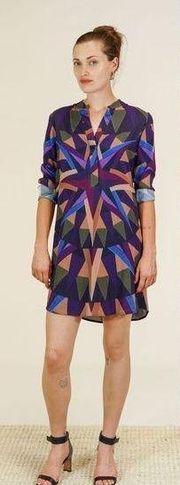 MARA HOFFMAN COMPASS SHIRT DRESS LARGE