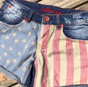 flag Jean shorts