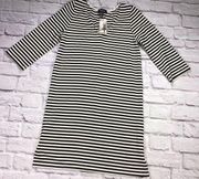 Karen Kane Womens Size XS Black White Stripe V Neck Dress