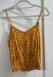 Bandana Print Tank Top - Gold Yellow