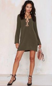 Nasty gal Mercedes binge lace up dress