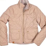 NWT Simply Southern Women's Reversible Quilted Sherpa Jacket Camel Size‎ Large