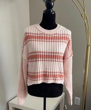 Rue21 Womens Crew Neck Striped Pullover knit Sweater Size Large