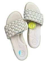 New! Paul Green Marcie Slide Sandal In Beige Soft Braid