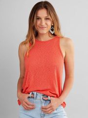 ribbed coral flowy tank
