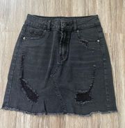 black denim skirt