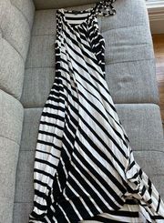 Never worn: Ella Moss black & white stripe maxi strap dress