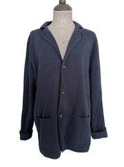 Uniqlo Navy Blue Cotton Blend 3 Button Cardigan Sweater Size Medium