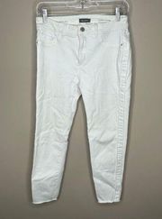 DL1961 White Florence Mid‎ Rise Cropped Skinny Jeans