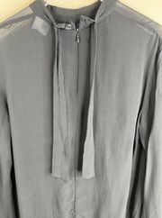 Greylin Womens Blouse Small Sheer Classy Classic Preppy Capsule Quiet Luxury
