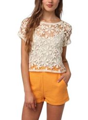 NWT, Urban Outfitters Kimchi Blue Lace Love Top, Ivory