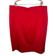 LANE BRYANT Red Stretch Satin Pencil Skirt Size 24