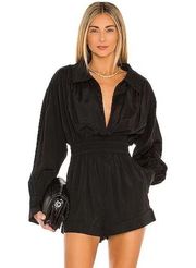 NEW  The Rayne Black Long Sleeve Romper XXS