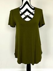 Lime N Chili Olive Green Top Sz M