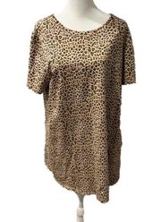 Hudson Gray Cheetah Leopard Animal Print Casual T Shirt Cotton Dress