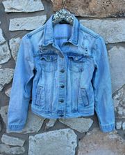 Distressed Jean Jacket Medium