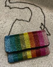 Rainbow Beaded Crossbody Bag 