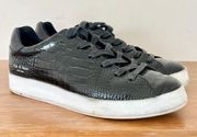 Rag & Bone Leather Embossed Crocodile Sneaker Shoes Black Womens Size 36.5 / 6.5