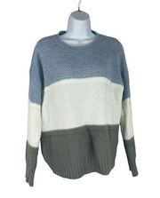 Merokeety Women's Striped Crew Neck Sweater Size M