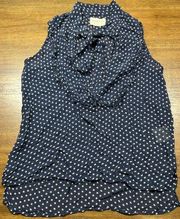 Denim Supply  Sleeveless Top Size S Blue & White Star Polka Dot