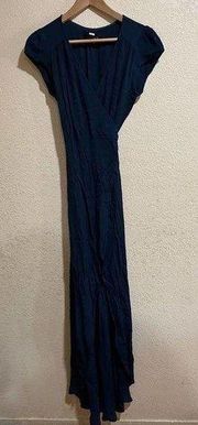 Navy Blue Chamomile Wrap Dress