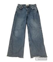 Reformation Jeans Fawcett Jeans Medium Wash Sydney Wash High Waist Wide Leg 28