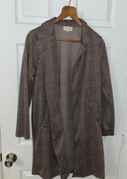 Brown Plaid Trench Coat