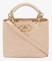 Salvatore Ferragamo Gancino Leather Top-Handle Bag, Blush Pink UNIQUE! Sold Out