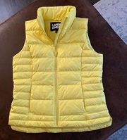 Lands’ End Women’s Bright Yellow Puffer Vest / Size Small