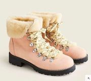 Nordic Lace Up Fur Lined Boots - Bronzed Clay Color Size 9 NEW