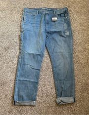 NWT Eddie Bauer High Rise Boyfriend Slim Fit Jeans Casual Size 16