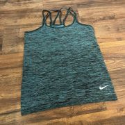 Nike  Dri-fit Aqua and Black Patterned Workout Tank Top